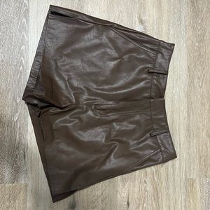 These Three Boutique brown leather shorts